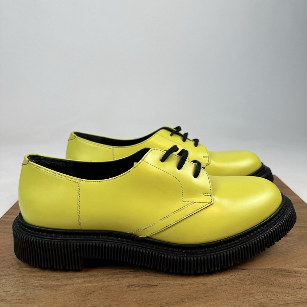 Mens Adieu Type 101 Waxed Yellow Leather Platform Creepers Oxfords Size EU 43
